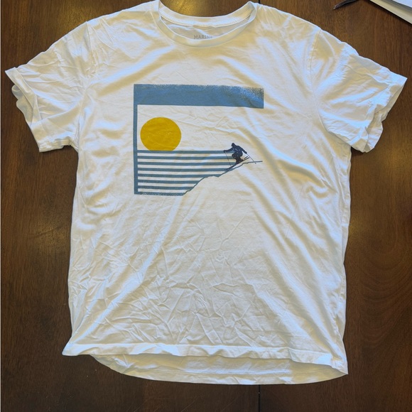 Marine Layer White Tee with Blue and Yellow Graphic - Picture 1 of 3